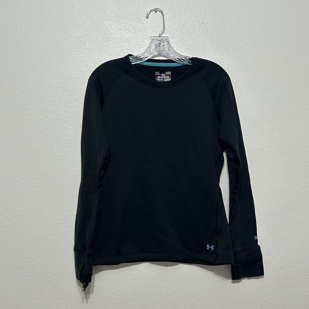Under Armour Coldgear Base 4.0‎ Black Long Sleeve Waffle Thermal Shirt Women's L